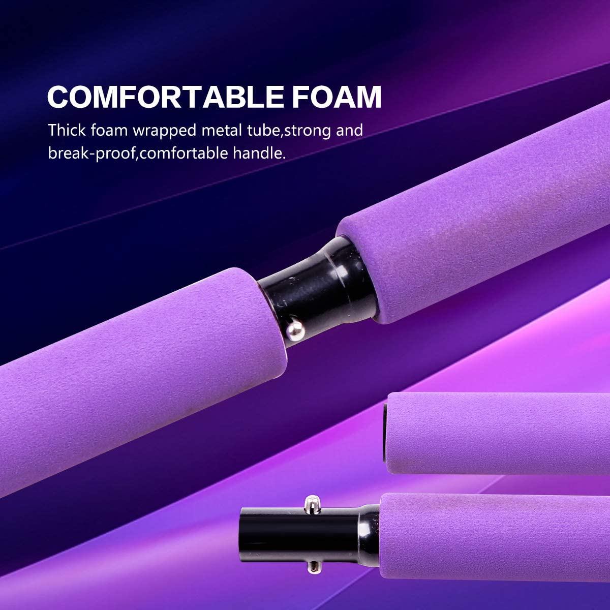 Pilates Stick z elastyczną gumą – do ćwiczeń, jogi i fitness